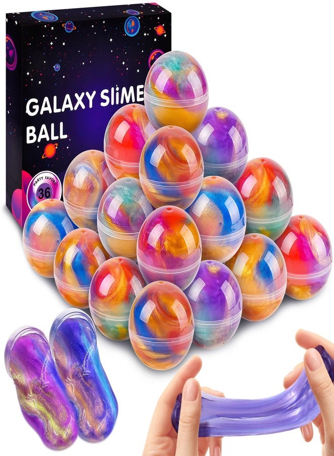 Glompgz Valentines Day Gifts for Kids - 36 Pack Galaxy Slime Ball Kit for Classroom Reward Birthday Slime Party Favors Goodie Bag Stuffers Stress Relief Toys Easter Basket Stuffers for Kids Boys Girls 5-12 - Image 1